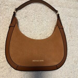 MICHAEL KORS Brown Suede and Leather Shoulder Bag